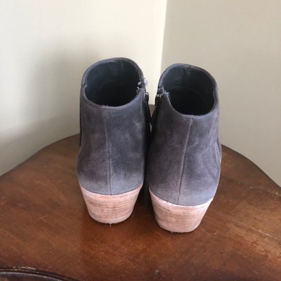 Sam Edelman Petty 2 Women's Suede Ankle Booties Grey Distressed Side Zip 8.5 - Picture 4 of 7